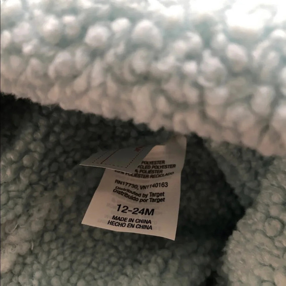 New Cat and Jack 12-24 months teal blue beanie hat and mittens set fleece - Picture 3 of 4